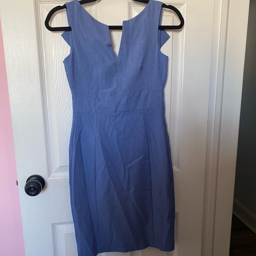 Blue v neck dress